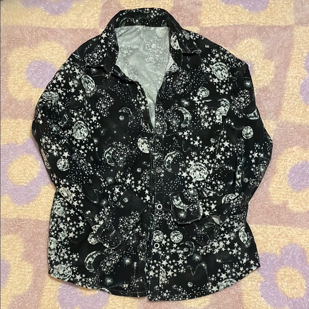 Black and White Celestial Print Jacket